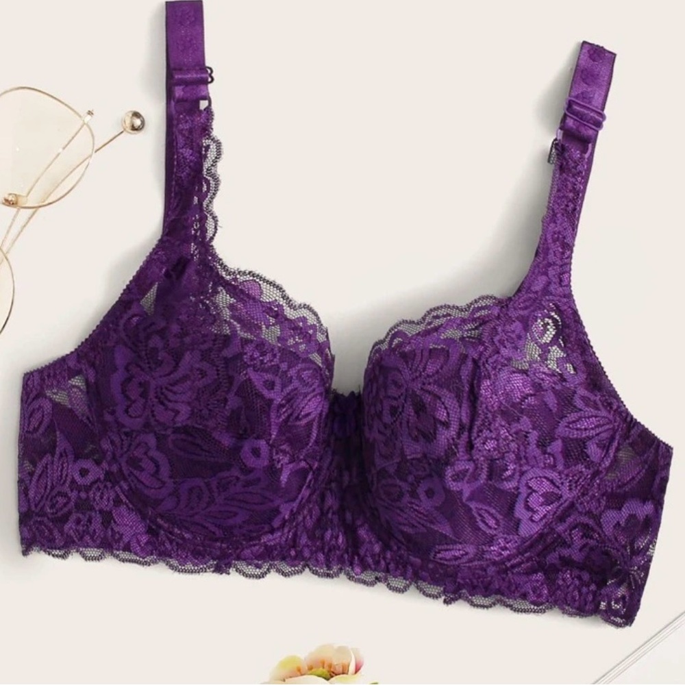 6️⃣4️⃣6️⃣ Elegant Purple Lace Bra